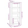 vidaXL B&uuml;cherregal Grau 50x35x125,5 cm Massivholz Kiefer