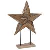 vidaXL Weihnachtsstern LEDs Braun 59,5 x 18 x 74 cm Massivholz Teak