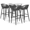 vidaXL 5-tlg. Bar-Set Wei&szlig; und Grau
