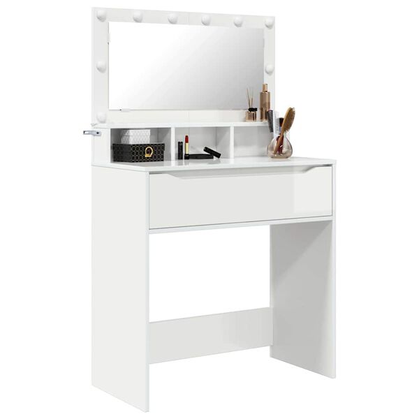 vidaXL Schlafzimmer-Frisiertische Hochglanz Wei&szlig; 80 x 39,6 x 135 cm