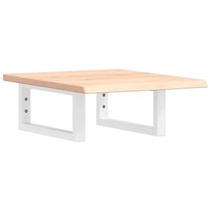 vidaXL Waschtischplatte mit Halterung Stahl und Massivholz Eiche