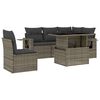 vidaXL 6-tlg. Garten-Sofagarnitur mit Kissen Grau Poly Rattan