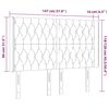 vidaXL LED Kopfteil Dunkelgrau 147x16x118/128 cm Stoff