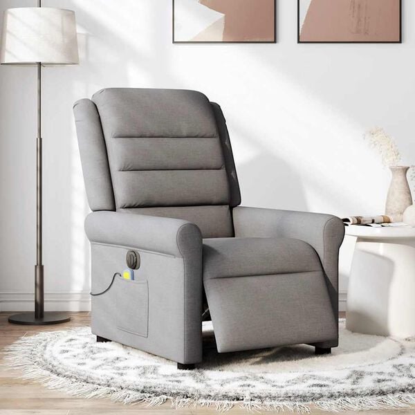 vidaXL Massagesessel Elektrisch Taupe Stoff