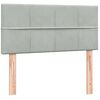 vidaXL Boxspringbett mit Matratze Hellgrau 80x210 cm Samt