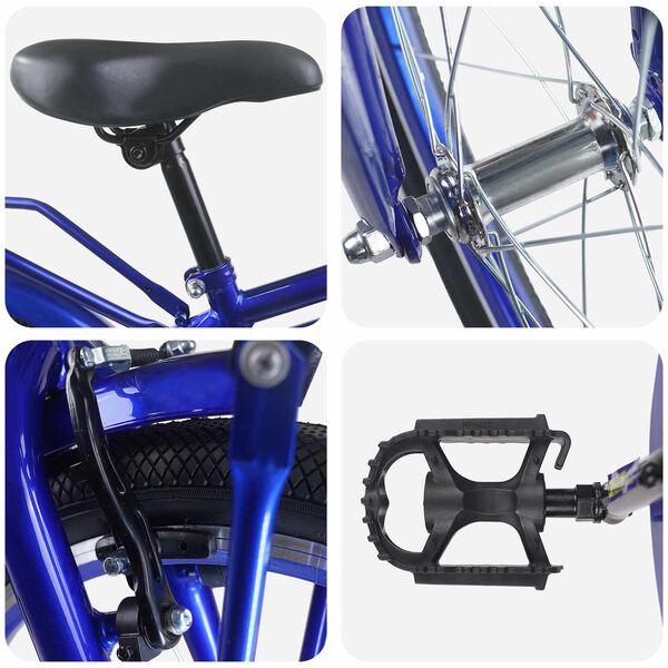 vidaXL Kinderfahrrad 18 Zoll f&uuml;r 5-7 Jahre alt Dunkelblau