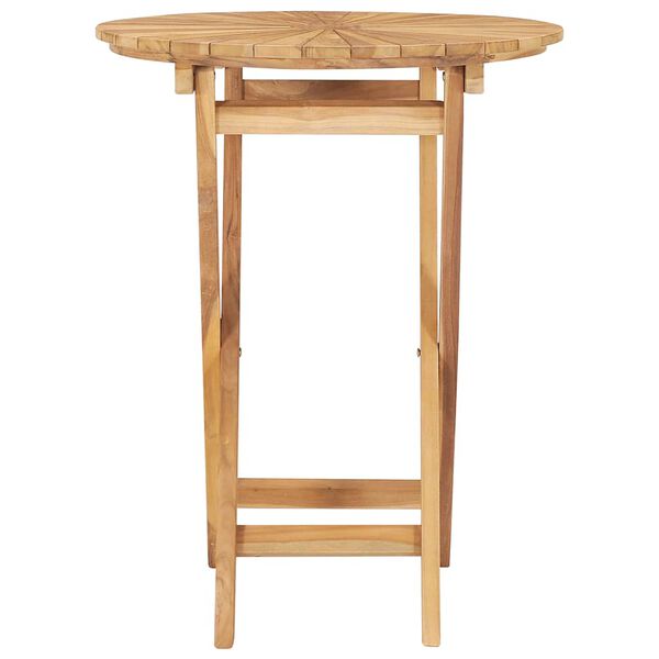 vidaXL Gartentisch Klappbar &Oslash; 60 cm Massivholz Teak