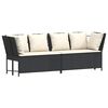 vidaXL 4-tlg. Garten-Sofagarnitur mit Kissen Schwarz Poly Rattan