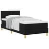vidaXL Boxspringbett mit Kissen mit Kopfteil Schwarz 90 x 190 cm Stoff