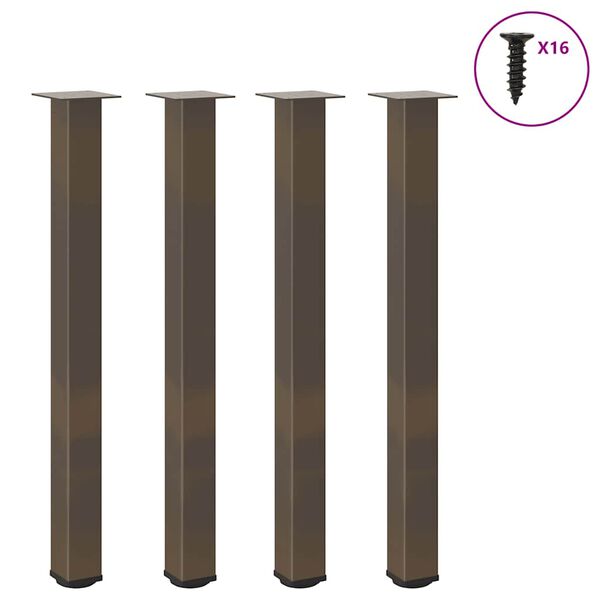 vidaXL Bartischbeine 4 Stk. Naturstahl 90-92 cm Stahl