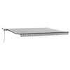 vidaXL Markise Automatisch mit LEDs Anthrazit & Wei&szlig; 450x300 cm