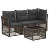 vidaXL Gartensofa-set 4 pcs Grau Poly-Rattan