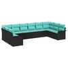vidaXL Gartensofa-set 10 stk. Schwarz Poly-Rattan