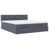 vidaXL Ottoman-Bett mit Matratzen Dunkelgrau 200x200 cm Samt