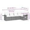 vidaXL 5-tlg. Garten-Sofagarnitur mit Kissen Schwarz Poly Rattan