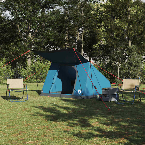 vidaXL Campingzelt mit Dach mit Speicher Blau 282 x 225 x 154 cm Taft