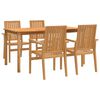 vidaXL 5-tlg. Garten-Essgruppe Massivholz Teak