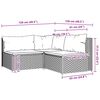 vidaXL 3-tlg. Garten-Lounge-Set mit Kissen Braun Poly Rattan