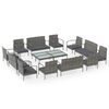 vidaXL 16-tlg. Garten-Lounge-Set mit Auflagen Poly Rattan Grau