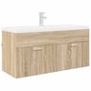 vidaXL Waschbeckenunterschrank mit Speicher Sonoma-Eiche Holzwerkstoff