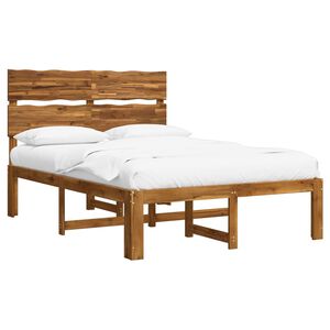 vidaXL Doppelbettgestell mit Kopfteil ROSTOCK Natur 140 x 190 cm
