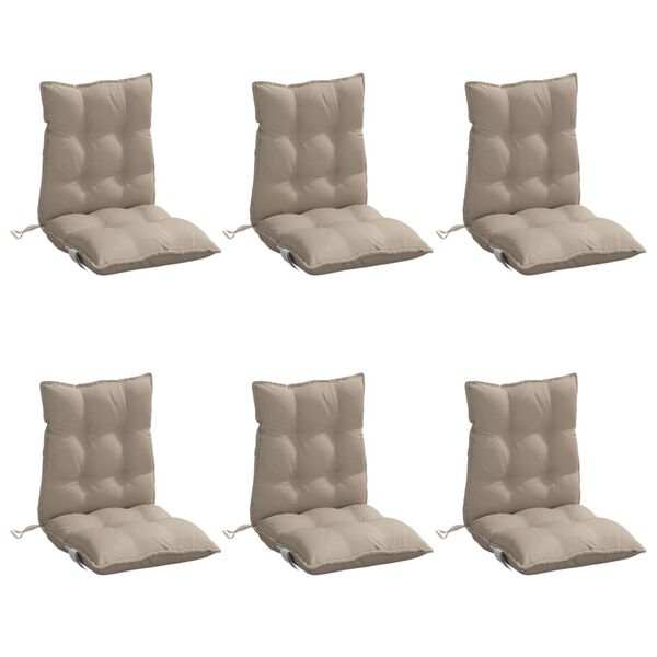 vidaXL Niedriglehner-Auflagen 6 Stk. Taupe Oxford-Gewebe