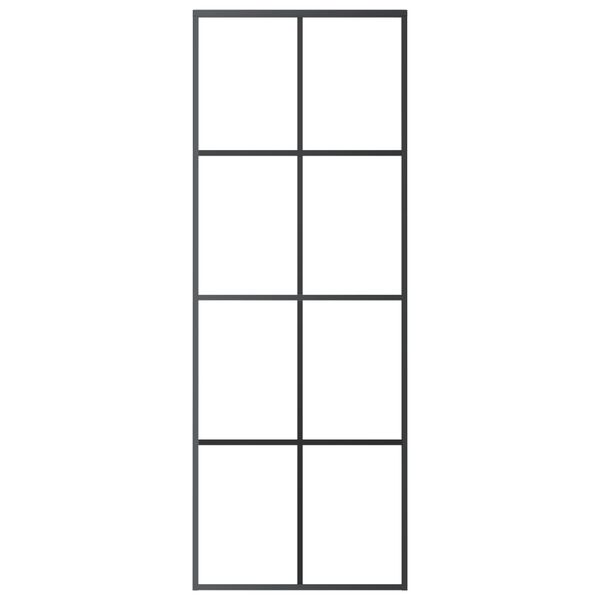 vidaXL Schiebetür Aluminium und ESG Glas 76x205 cm Schwarz