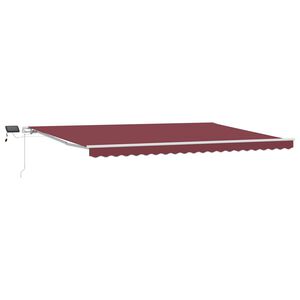 vidaXL Markise Manuell mit LED Weinrot 500x300 cm