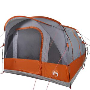 vidaXL Tunnelzelt 3 Personen Grau und Orange Wasserdicht