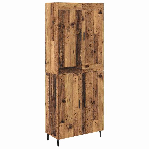 vidaXL Highboard 2 pcs Altholz Engineered Wood und Glas