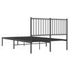 vidaXL Bettgestell mit Kopfteil Metall Schwarz 120x200 cm