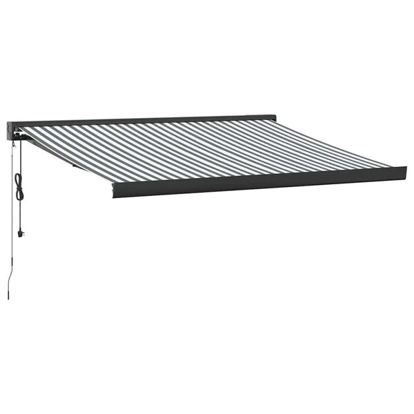 vidaXL Markise Einziehbar Anthrazit & Wei&szlig; 3,5x2,5 m Stoff & Aluminium