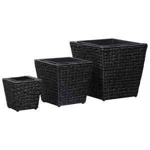vidaXL Blumenk&uuml;bel 3 Stk. Wasserhyazinthe Schwarz