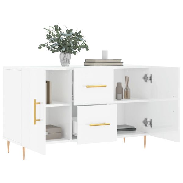 vidaXL Sideboard Hochglanz-Wei&szlig; 100x36x60 cm Holzwerkstoff