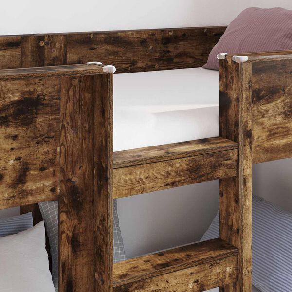 vidaXL Etagenbett f&uuml;r Kinder Ger&auml;ucherte Eiche 90 x 190 cm