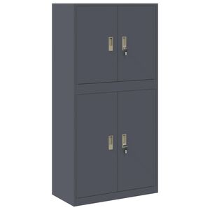 vidaXL Aufbewahrungsschrank 2 stk. Anthrazit 80 x 40 x 160 cm Stahl