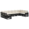 vidaXL Gartensofa-set 10 pcs Schwarz und Cremewei&szlig; Poly-Rattan