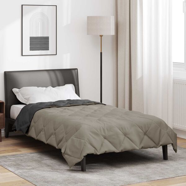 vidaXL Sommerdecke Hellgrau und Anthrazit 200 x 135 cm Mikrofaser