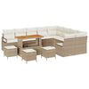 vidaXL Garten-Sofa-Set mit Kissen 13 pcs Beige Poly Rattan