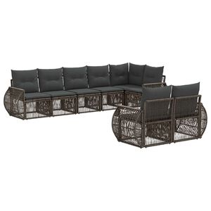 vidaXL Gartensofa-set 8 Stk. Grau und Dunkelgrau Poly-Rattan