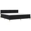 vidaXL LED Boxspringbett mit Kopfteil Schwarz 200 x 200 cm Stoff