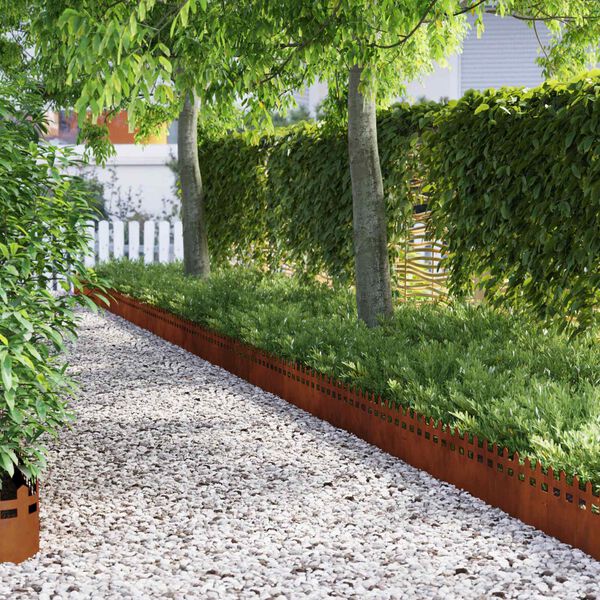 vidaXL Rasenkanten 20 pcs Rostig 103 x 0,05 x 22 cm Wetterfeststahl