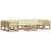 vidaXL Outdoor-Sofagarnitur mit Kissen 8 pcs Natur und Creme