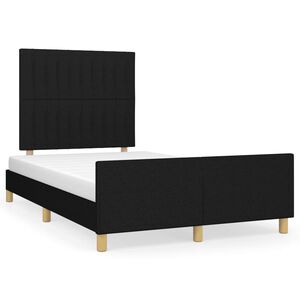 vidaXL Bettgestell ohne Matratze Schwarz 120x200 cm Stoff