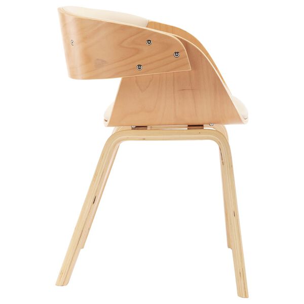 vidaXL Esszimmerst&uuml;hle 6 Stk. Creme Bugholz und Kunstleder