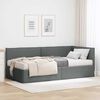 vidaXL Eckbettgestell mit Matratze mit Kopfteil 2 pcs Grau Samt