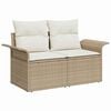 vidaXL Gartensofa-set mit Kissen 7 pcs Beige Poly-Rattan
