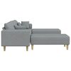 vidaXL Sofa mit Kissen 3 pcs Hellgrau Stoff