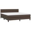 vidaXL Boxspringbett mit Matratze & LED Braun 160x200 cm Kunstleder