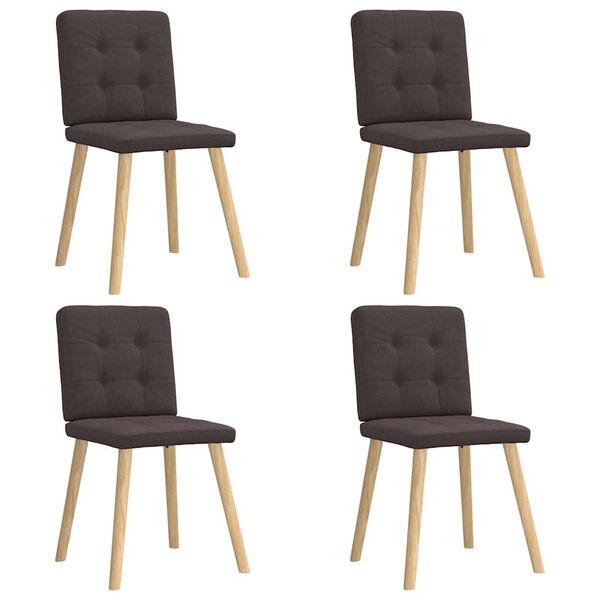 vidaXL Esszimmerst&uuml;hle 4 Stk. Dunkelbraun Stoff